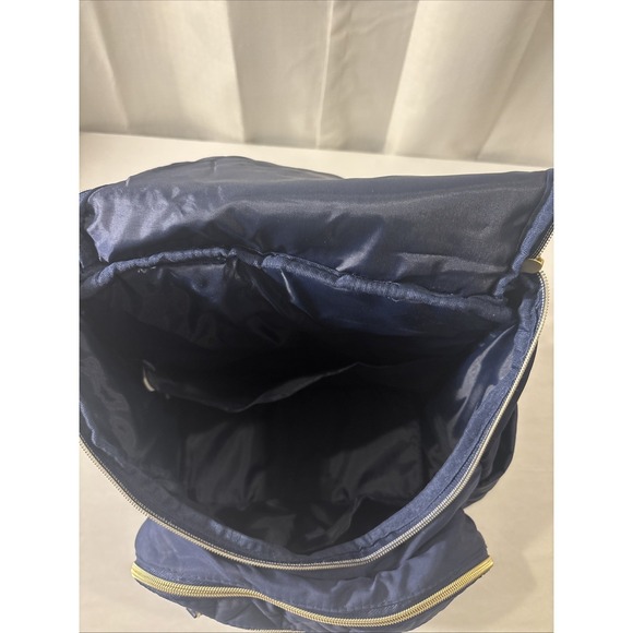 LITTLE ME Navy/Gold Tote Diaper Bag Backpack 6 Pocket - Picture 7 of 10